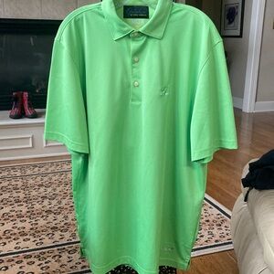 Greenbrier logo Greg Norman brand men’s lime green golf shirt Large like new!